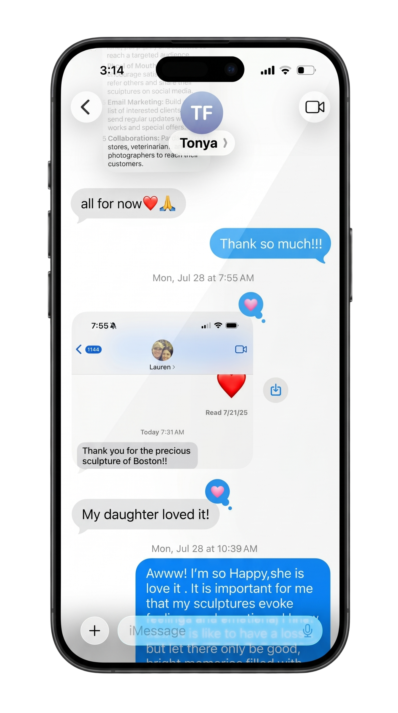 Customer feedback for Boston
